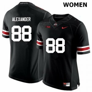 Women's Ohio State Buckeyes #88 AJ Alexander Black Nike NCAA College Football Jersey Season IHF4044WG